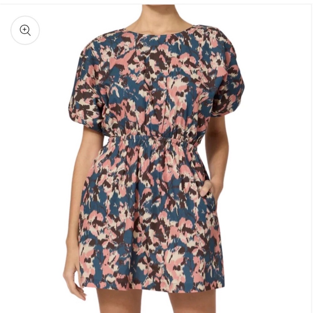Cleobella Pink, Blue and Brown Printed Short Sleeve Mini Dress NWT